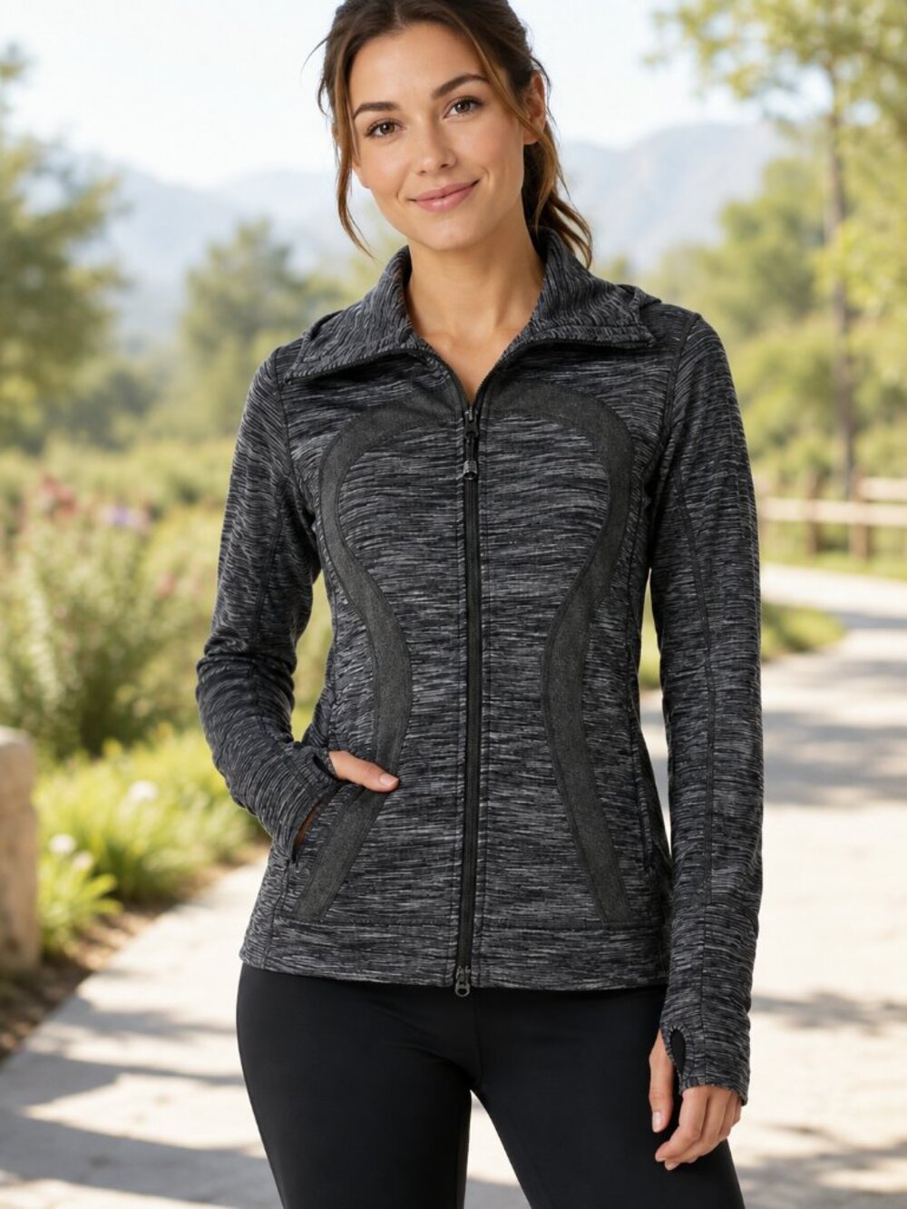 Lululemon Stride Jacket Grey Hooded Full Zip Jacket Size 6